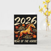 Chinese New Year Lunar Year Of The Horse 2026 カード (黄色い花)