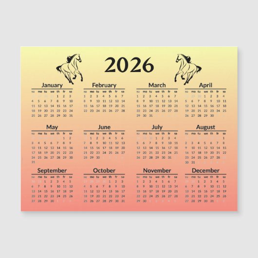 Chinese New Year of Horse 2026 Calendar  (正面)