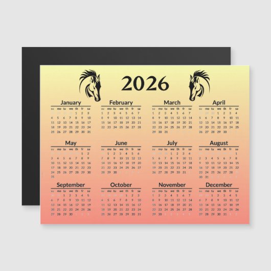 Chinese New Year of Horse 2026 Calendar  (正面/裏面)