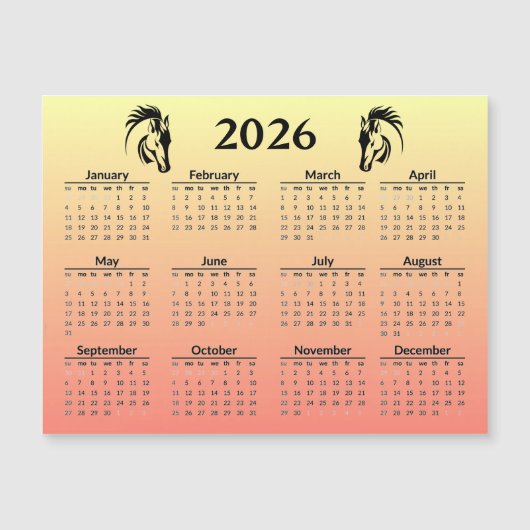 Chinese New Year of Horse 2026 Calendar  (正面)