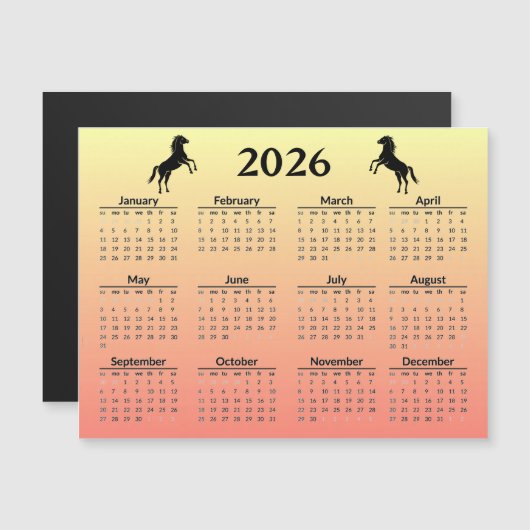 Chinese New Year of Horse 2026 Calendar (正面/裏面)