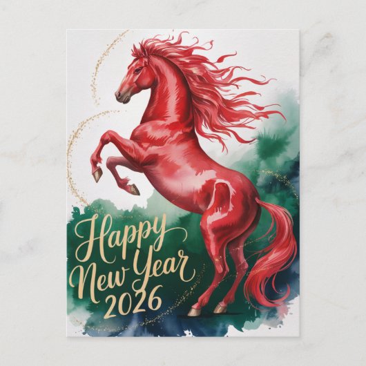 Chinese New year of the Horse 2026 シーズンポストカード (正面)