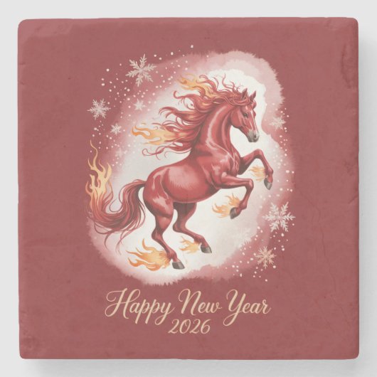 Chinese New year of the Horse 2026 ストーンコースター (正面)
