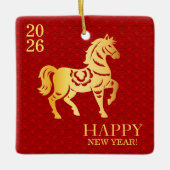 Chinese New year of the Horse 2026 セラミックオーナメント (正面)