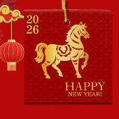 Chinese New year of the Horse 2026 セラミックオーナメント