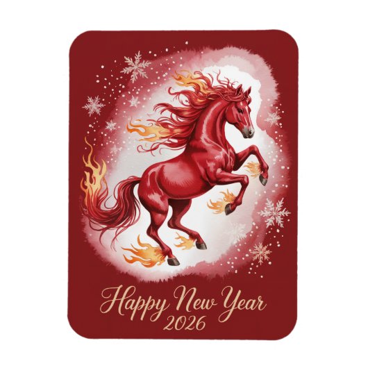 Chinese New year of the Horse 2026 マグネット (縦)