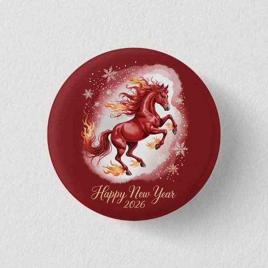 Chinese New year of the Horse 2026 缶バッジ (正面)