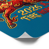 Chinese New Year Of The Horse 2026 Fire Horse Chin ポスター (角)