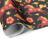 Chinese New Year of the Horse 2026 Wrapping Paper ラッピングペーパー (ロールコーナー)