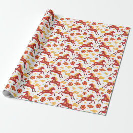 Chinese New Year of the Horse 2026 Wrapping Paper ラッピングペーパー