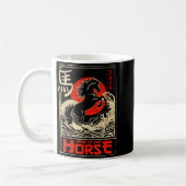 Chinese New Year Of The Horse Japanese Aesthetic 2 コーヒーマグカップ (左)