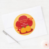 Chinese New Year Stickers - 2 Oranges ラウンドシール (封筒)
