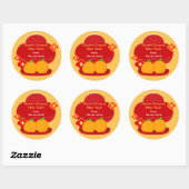 Chinese New Year Stickers - 2 Oranges ラウンドシール (シート)