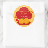 Chinese New Year Stickers - 2 Oranges ラウンドシール (バッグ)