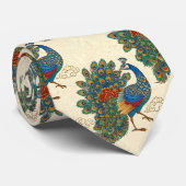 Chinese Oriental Peacock Pattern ネクタイ (ロール)