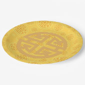 Chinese Prosperity Coin Symbol ペーパープレート (アングル)