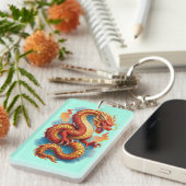 Chinese Red Dragon Fiery Illustration-67561 キーホルダー (正面右)