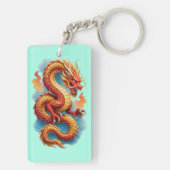 Chinese Red Dragon Fiery Illustration-67561 キーホルダー (裏面)