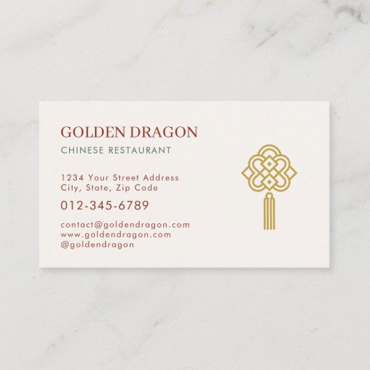 Chinese Restaurant Catering Service Photo 名刺 (裏面)