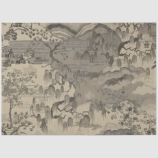 Chinese Sepia Landscape Tissue paper  薄葉紙