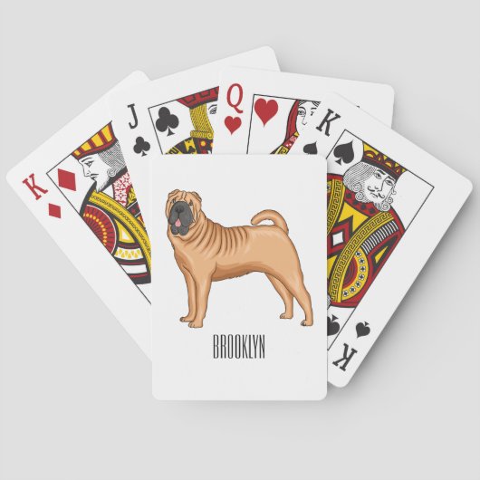 Chinese Shar-Pei dog cartoon illustration  トランプ (裏面)