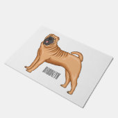 Chinese Shar-Pei dog cartoon illustration ドアマット (アングル)