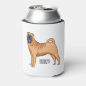 Chinese Shar-Pei dog cartoon illustration 缶クーラー (缶裏面)