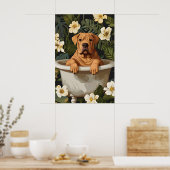 Chinese Shar Pei In Bathtub Poster, Funny Dog ポスター (キッチン)