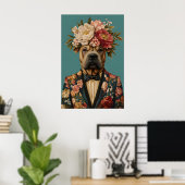 Chinese Shar Pei In Suit Poster, Shar Pei ポスター (ホームオフィス)
