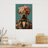 Chinese Shar Pei In Suit Poster, Shar Pei ポスター (キッチン)