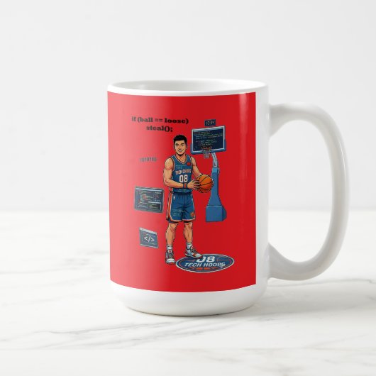 Chinese Software Engineer Playing Basketball URM コーヒーマグカップ (右)