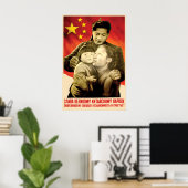 Chinese-Soviet Propaganda Poster, Vintage Wall Art ポスター (ホームオフィス)
