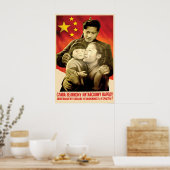 Chinese-Soviet Propaganda Poster, Vintage Wall Art ポスター (キッチン)