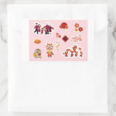 Chinese Theme Digital Stickers | Country Edition 長方形シール (バッグ)