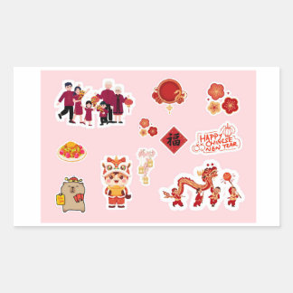 Chinese Theme Digital Stickers | Country Edition 長方形シール