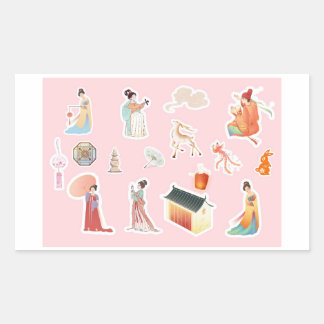 Chinese Theme Digital Stickers  | Country Edition 長方形シール