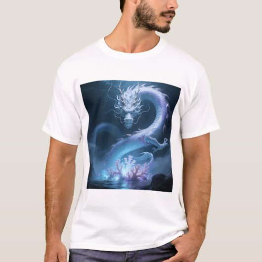Chinese Water Dragon Art Fantasy Design With Coral Tシャツ (正面)