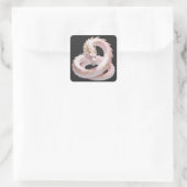 Chinese White Gold Dragon Art Fantasy Design With  スクエアシール (バッグ)