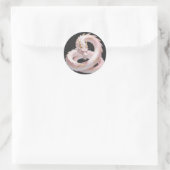 Chinese White Gold Dragon Art Fantasy Design With  ラウンドシール (バッグ)