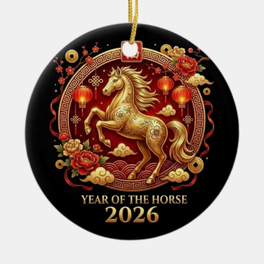 Chinese Year of Horse 2026 Celebrations セラミックオーナメント (正面)