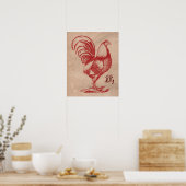Chinese Year of The Fire Rooster ポスター (キッチン)