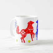 Chinese year of the Horse コーヒーマグカップ (正面左)