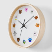 Chinese Zodiac Animals 壁時計 (傾斜)