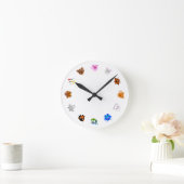 Chinese Zodiac Animals (rotated) ラウンド壁時計 (ホーム)