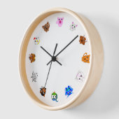 Chinese Zodiac Animals (rotated) 壁時計 (傾斜)