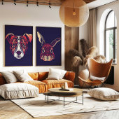 Chinese Zodiac Dog Wall Print | Rustic Farmhouse  キャンバスプリント