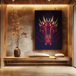 Chinese Zodiac Dragon Wall Art Print Japandi Decor キャンバスプリント
