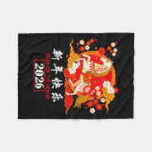 Chinese Zodiac Horse 2026 Decorations Year Of The  フリースブランケット (正面(横))