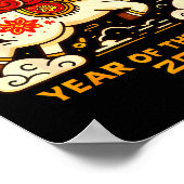 Chinese Zodiac Horse 2026 Lunar New Year Art Gift  ポスター (角)