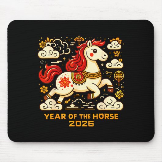 Chinese Zodiac Horse 2026 Lunar New Year Art Gift  マウスパッド (正面)